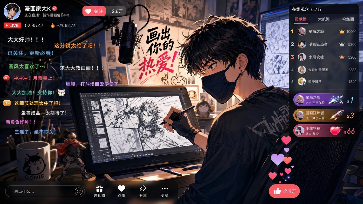 1.8禁漫app - 漫画家直播创作全过程视频回放